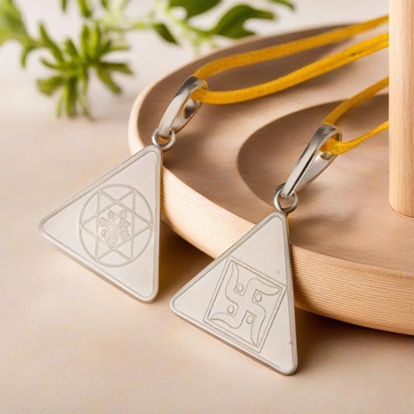 Saraswati Yantra (Pure Silver Locket with Thread, Pre-energized)