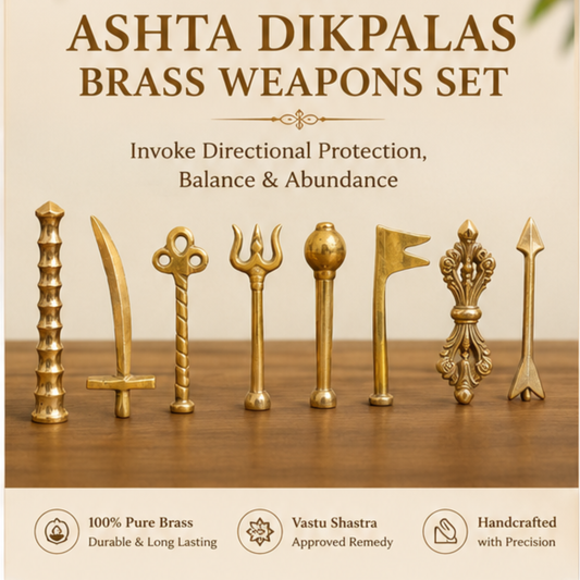 Ashta Dikpala Brass Weapons Set | 8-Direction Vastu Remedy
