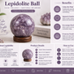 Natural Lepidolite Crystal Ball | Purple Lepidolite Sphere | Calm & Emotional Balance (With Certificate and Pre-energized)