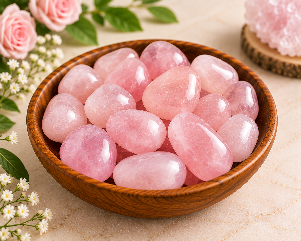 Natural Rose Quartz Crystal Tumbles | Love, Self-Love & Emotional Balance | 50 Grams (3 to 5 tumbles)