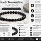 Natural Black Tourmaline Crystal Bracelet | Protection & Grounding (Certified and Pre-energized)