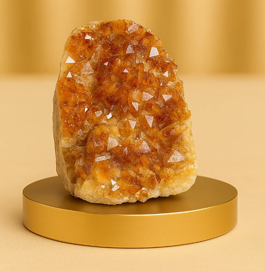 Citrine Geode Natural Rock Cluster From Brazil - AAA quality (With Certificate and Pre-energized)