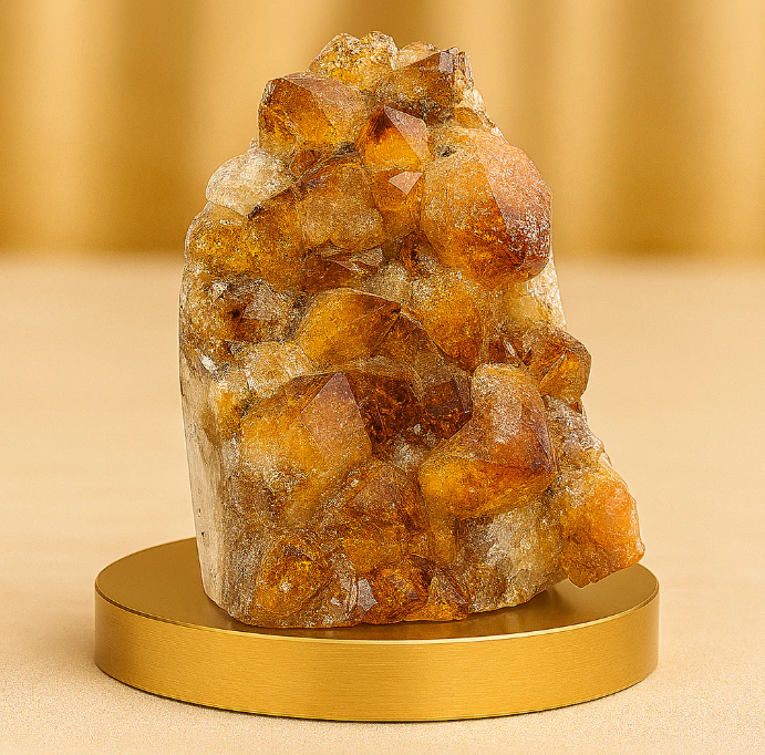 Citrine Geode Natural Rock Cluster From Brazil - AAA quality (With Certificate and Pre-energized)