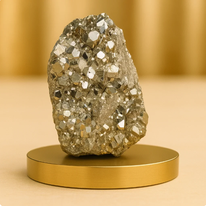 Pyrite Geode Natural Rock Cluster (With Certificate and Pre-energized)
